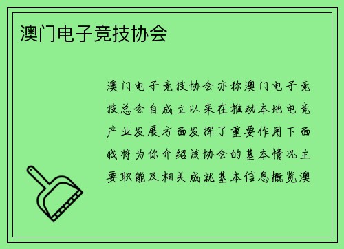 澳门电子竞技协会